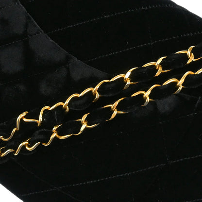 Chanel * 1994-1996 Black Velvet Medium Classic Double Flap Shoulder Bag