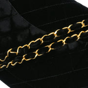 Chanel * 1994-1996 Black Velvet Medium Double Flap Shoulder Bag