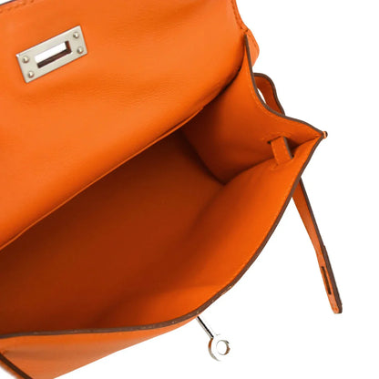 Hermes 2007 Orange Swift Kelly Pochette