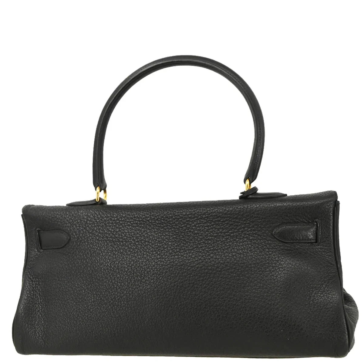 Hermes Black Taurillon Clemence Shoulder Kelly Handbag