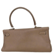 Hermes 2009 Etoupe Gray Taurillon Clemence Shoulder Kelly Handbag
