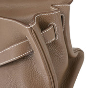 Hermes 2009 Etoupe Gray Taurillon Clemence Shoulder Kelly Handbag