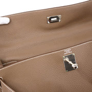 Hermes 2009 Etoupe Gray Taurillon Clemence Shoulder Kelly Handbag