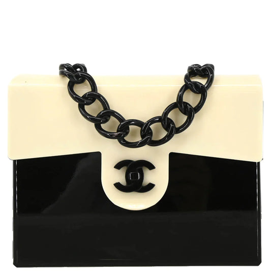 Chanel 2000-2001 Black White Acrylic Shoulder Bag