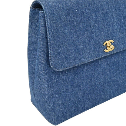 Chanel 1997-1999 Blue Denim Top Handle Handbag