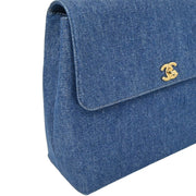 Chanel 1997-1999 Blue Denim Top Handle Handbag
