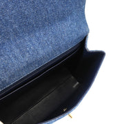 Chanel 1997-1999 Blue Denim Top Handle Handbag