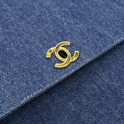 Chanel 1997-1999 Blue Denim Top Handle Handbag