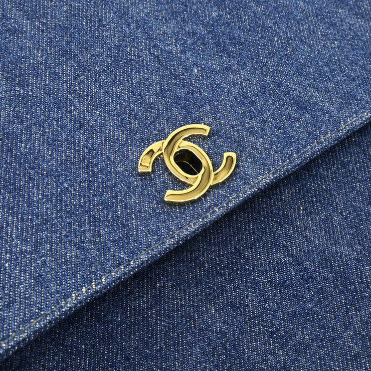 Chanel 1997-1999 Blue Denim Top Handle Handbag