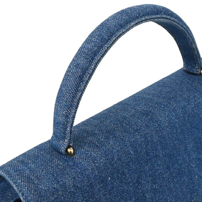 Chanel 1997-1999 Blue Denim Top Handle Handbag
