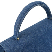 Chanel 1997-1999 Blue Denim Top Handle Handbag
