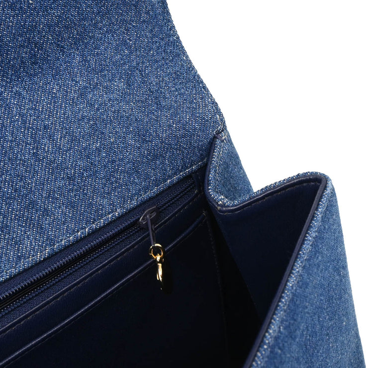 Chanel 1997-1999 Blue Denim Top Handle Handbag