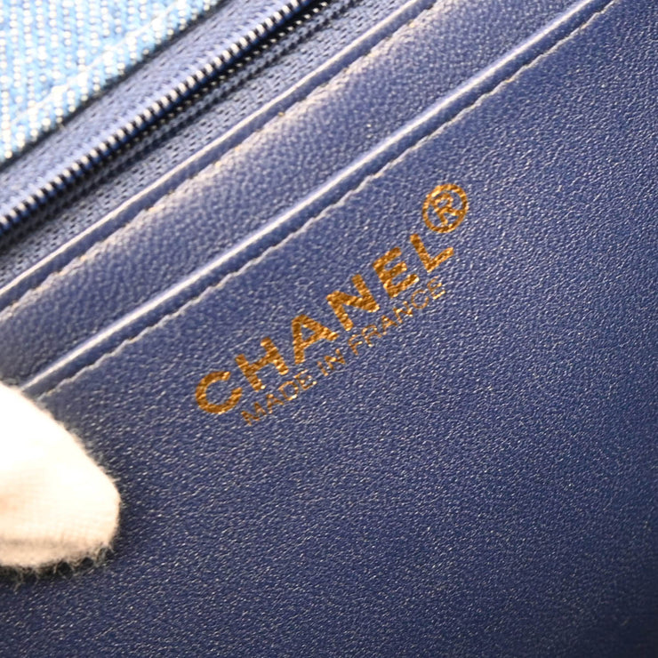 Chanel 1997-1999 Blue Denim Top Handle Handbag