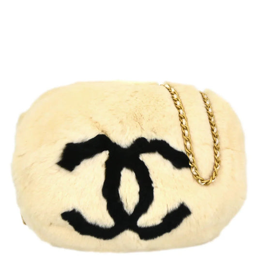 Chanel 2001 Rabbit Fur Hand Muff Bag