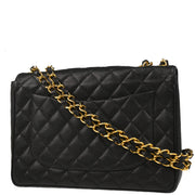 Chanel 1994-1996 Black Caviar Jumbo Classic Flap Bag