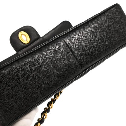 Chanel 1994-1996 Black Caviar Jumbo Classic Flap Bag