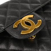 Chanel 1994-1996 Black Caviar Jumbo Classic Flap Bag