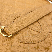 Chanel 2003-2004 Beige Caviar Petite Shopping Tote PST Chain Handbag