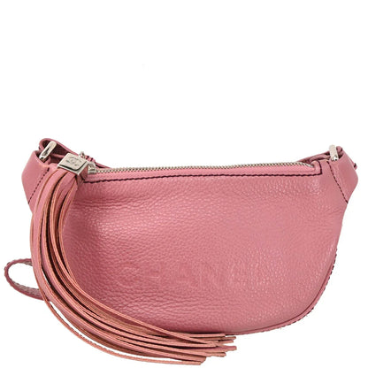 Chanel 2003-2004 Pink Calfskin Fringe Shoulder Bag