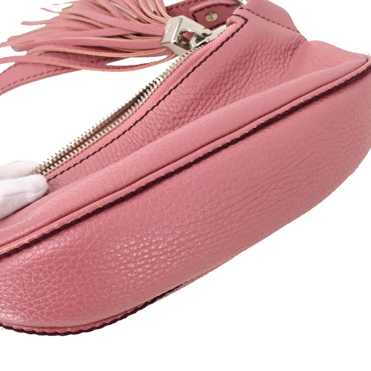 Chanel 2003-2004 Pink Calfskin Fringe Shoulder Bag
