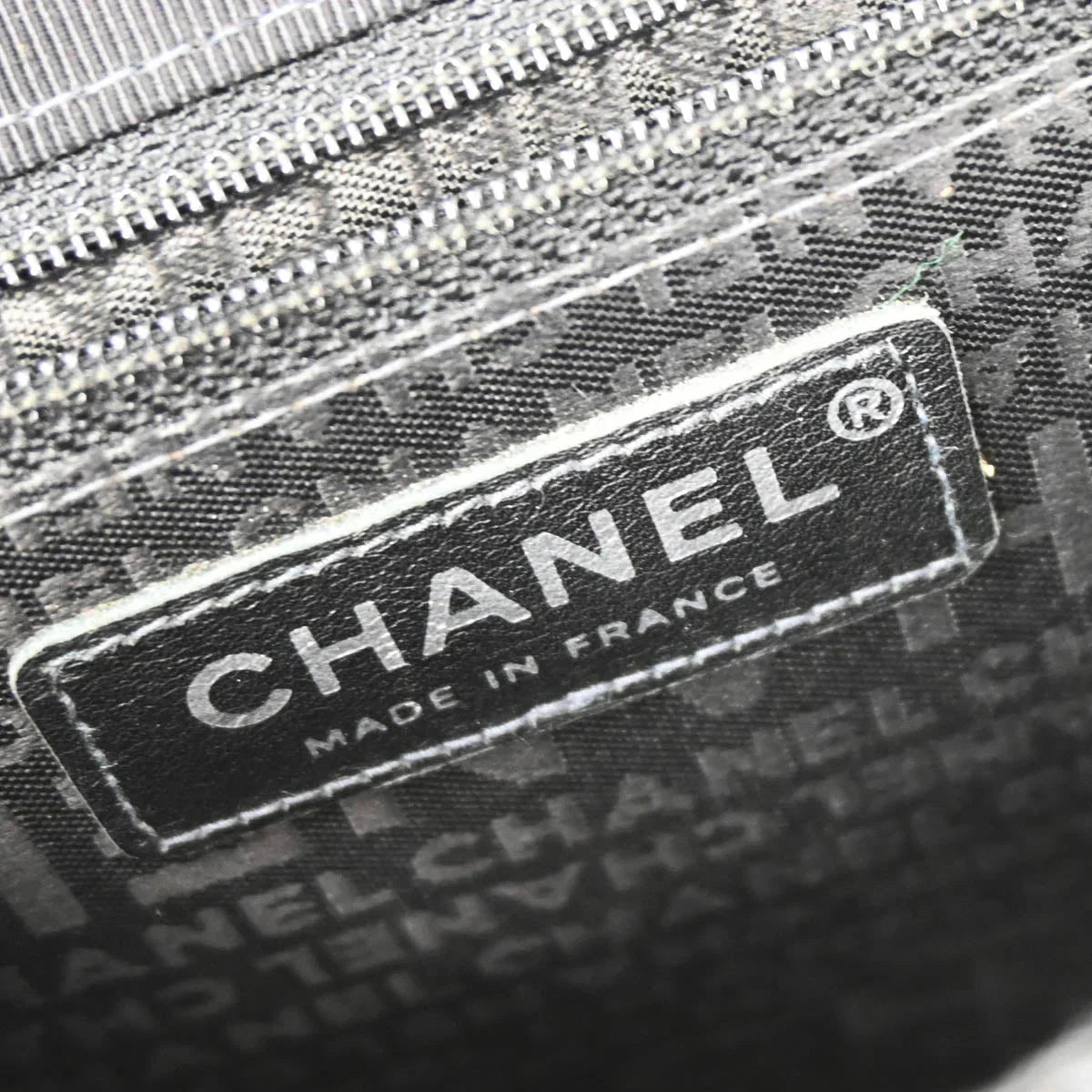 Chanel 2004-2005 Black Canvas Emblem Shoulder Bag