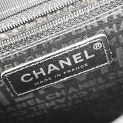 Chanel 2004-2005 Black Canvas Emblem Shoulder Bag