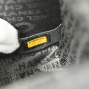 Chanel 2004-2005 Black Canvas Emblem Shoulder Bag