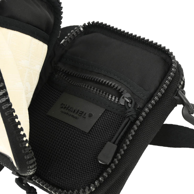 Chanel 2003-2004 Beige Nylon Travel Sport Line Shoulder Bag