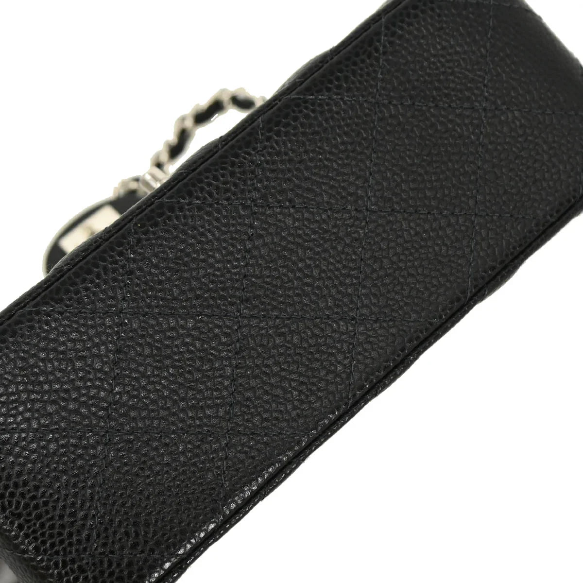 Chanel 2003-2004 Black Caviar Mini Classic Square Flap Bag 17