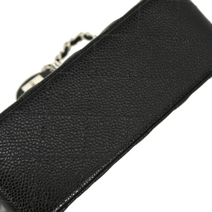 Chanel 2003-2004 Black Caviar Mini Classic Square Flap Bag 17