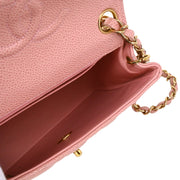 Chanel 2003-2004 Pink Caviar Mini Classic Square Flap Bag