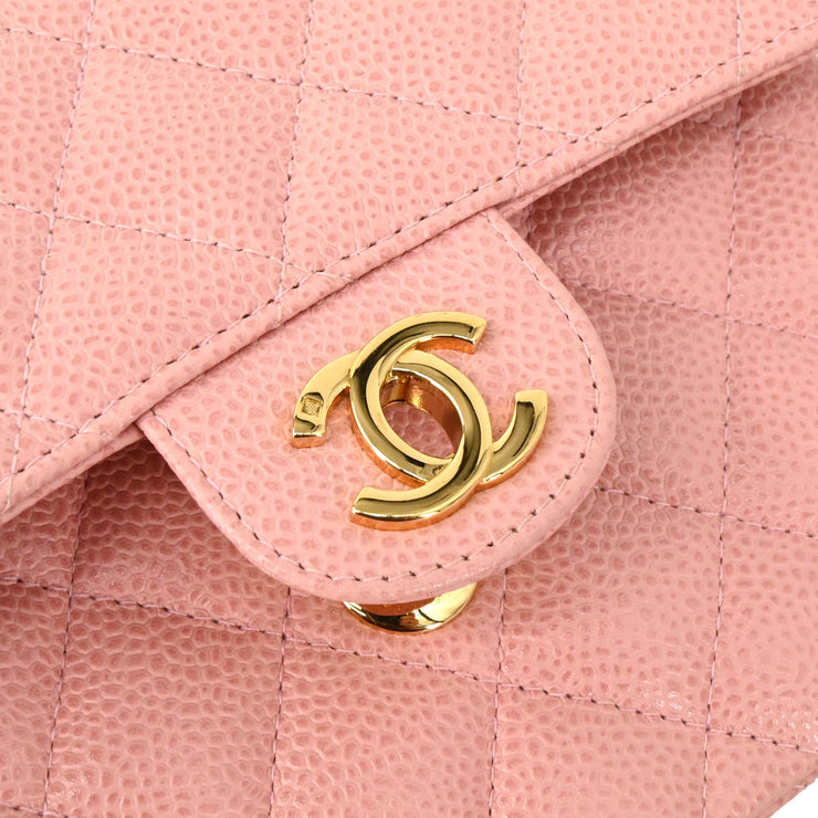 Chanel 2003-2004 Pink Caviar Mini Classic Square Flap Bag