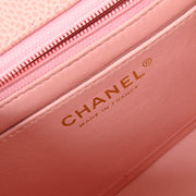 Chanel 2003-2004 Pink Caviar Mini Classic Square Flap Bag