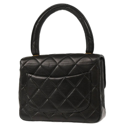 Chanel 1991-1994 Black Lambskin Micro Classic Flap Handbag