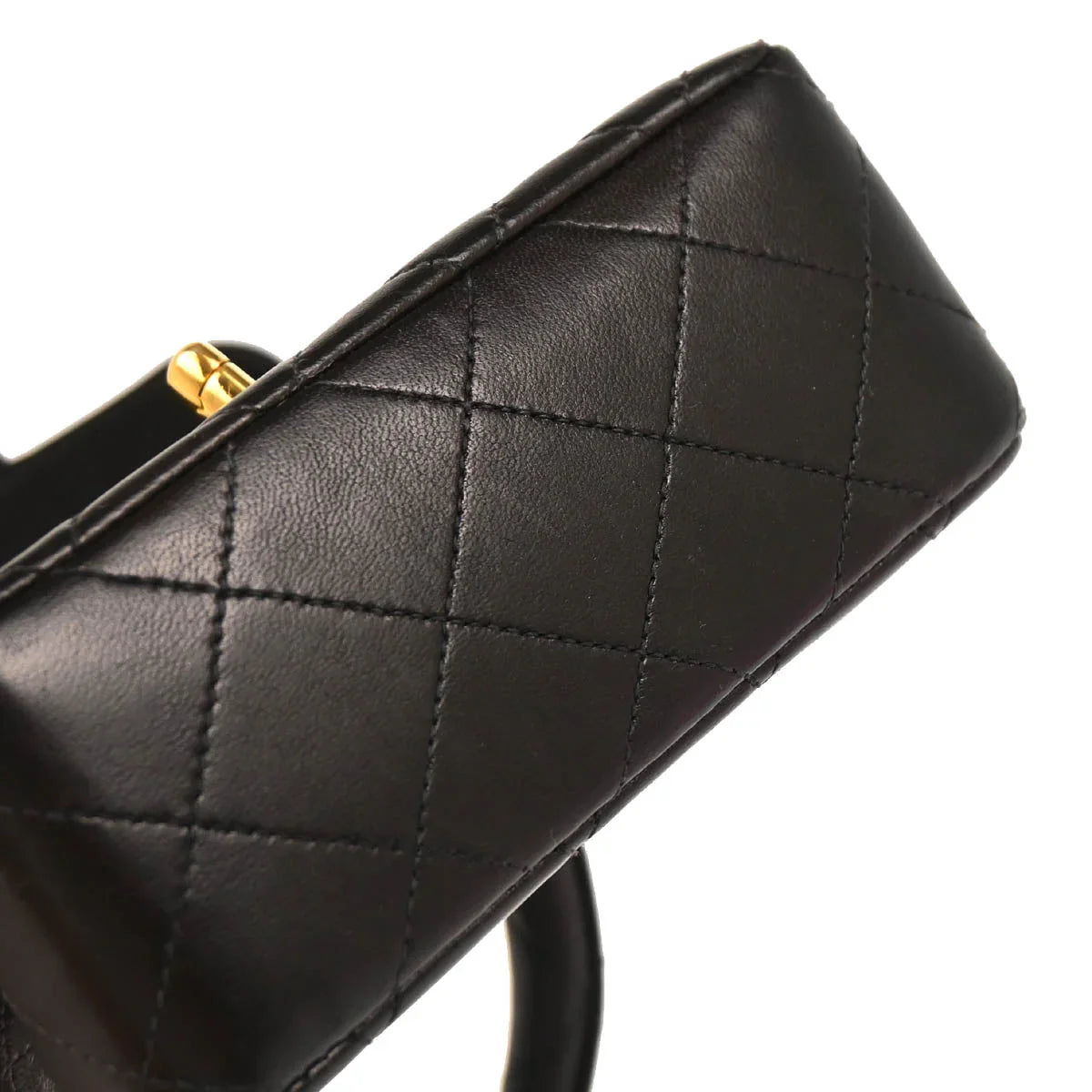 Chanel 1991-1994 Black Lambskin Micro Classic Flap Handbag