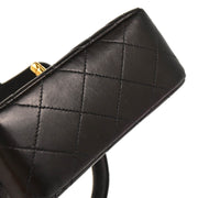 Chanel 1991-1994 Black Lambskin Micro Classic Flap Handbag