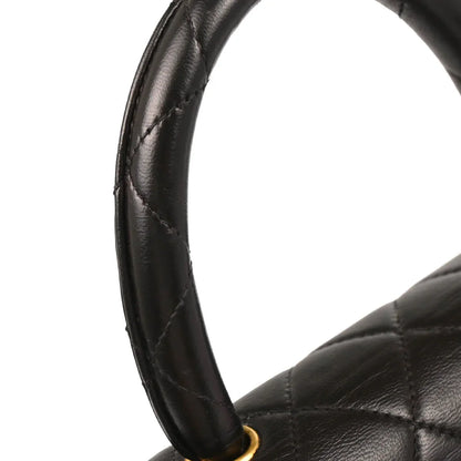 Chanel 1991-1994 Black Lambskin Micro Classic Flap Handbag