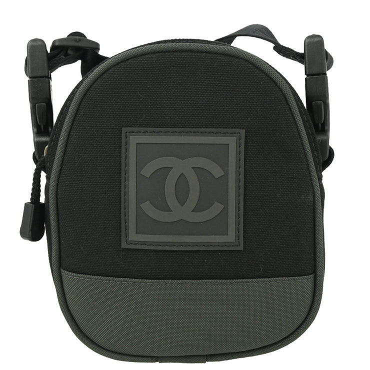 Chanel 2003-2004 Black Green Sports Line Shoulder Bag