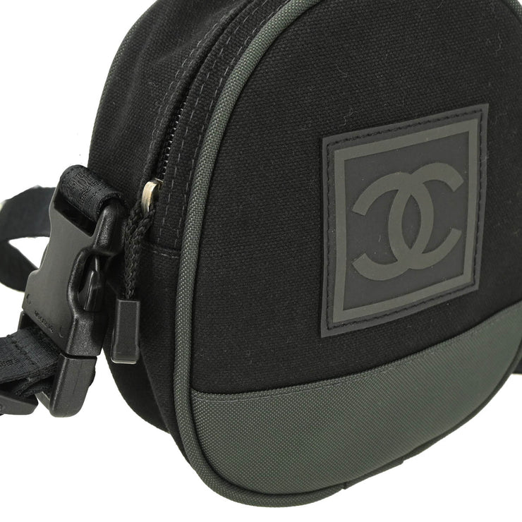 Chanel 2003-2004 Black Green Sports Line Shoulder Bag