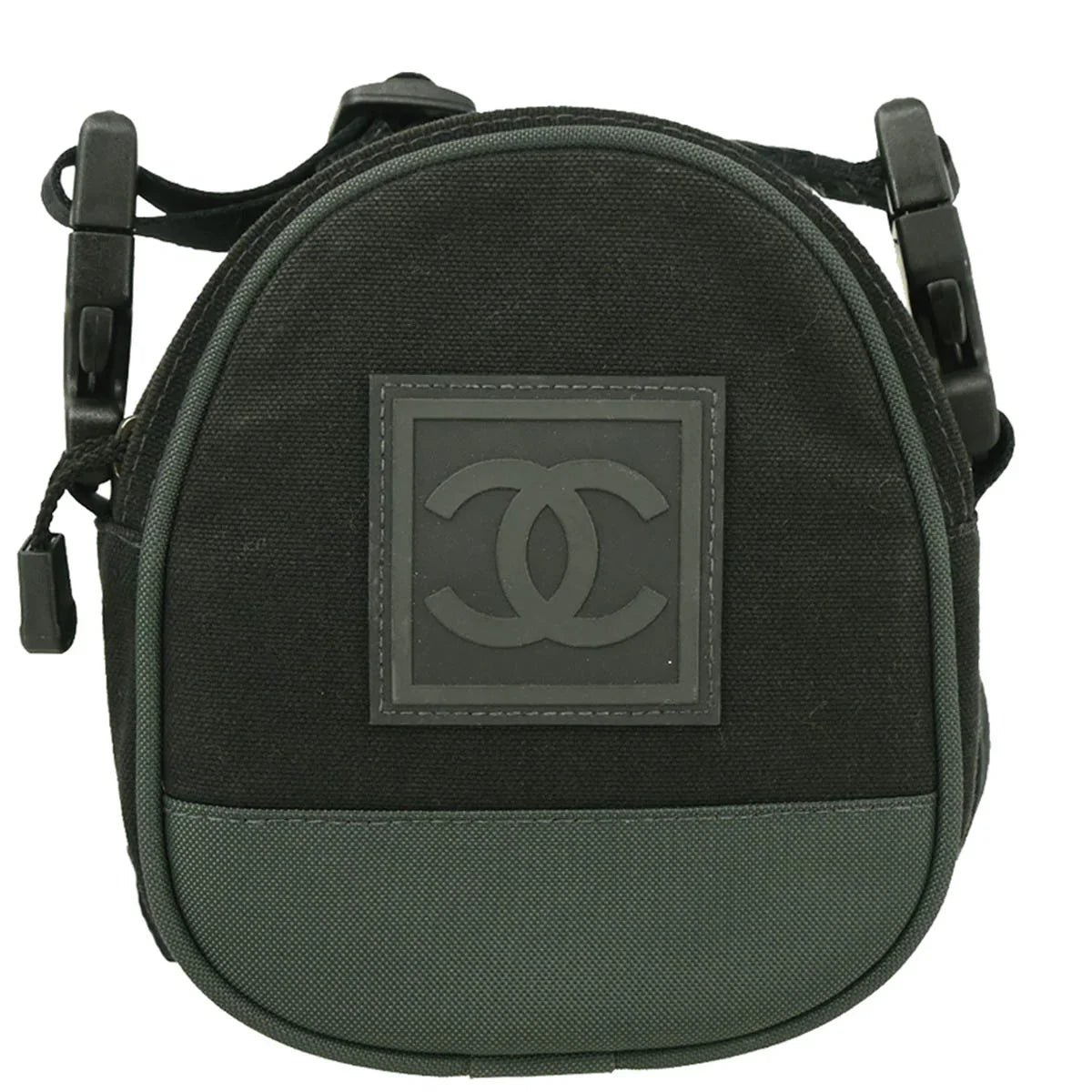 Chanel 2003-2004 Black Green Sports Line Shoulder Bag