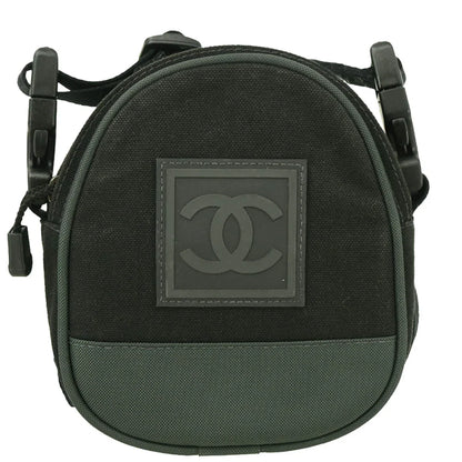 Chanel 2003-2004 Black Green Sports Line Shoulder Bag