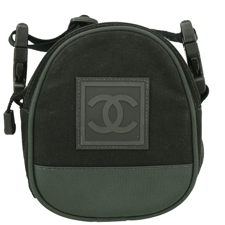 Chanel 2003-2004 Black Green Sports Line Shoulder Bag