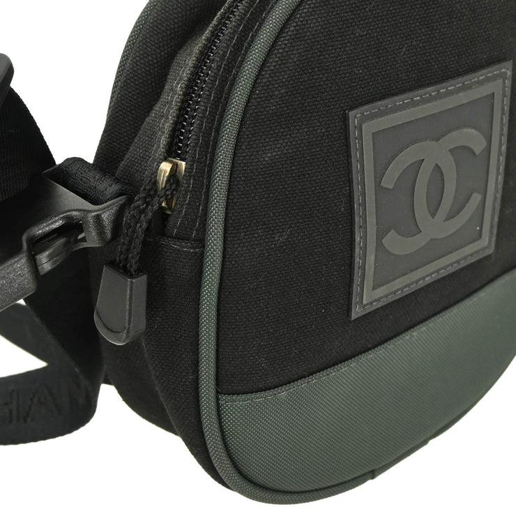Chanel 2003-2004 Black Green Sports Line Shoulder Bag