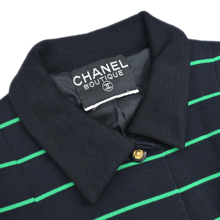 Chanel Setup Suit Jacket Skirt Black