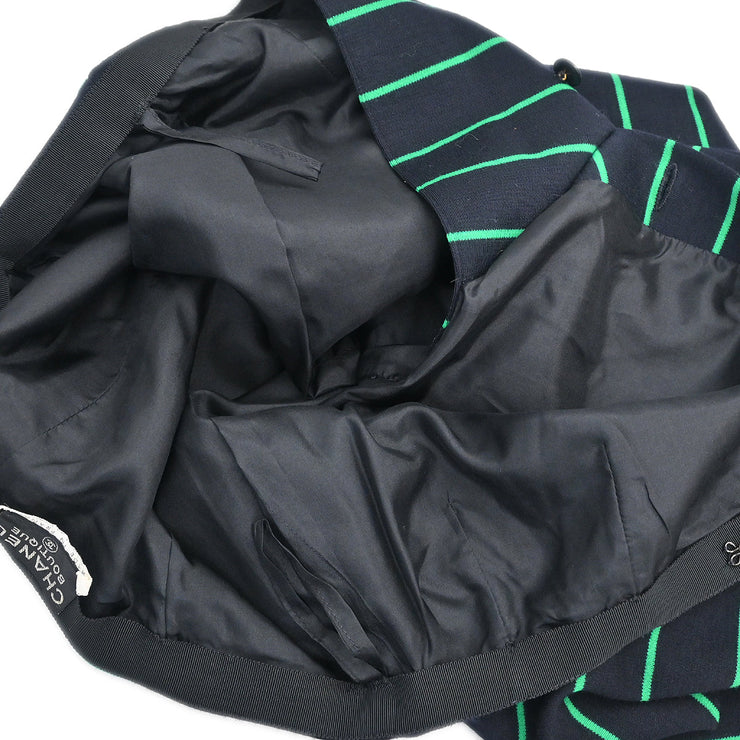 Chanel Setup Suit Jacket Skirt Black