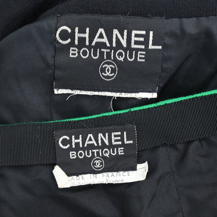 Chanel Setup Suit Jacket Skirt Black