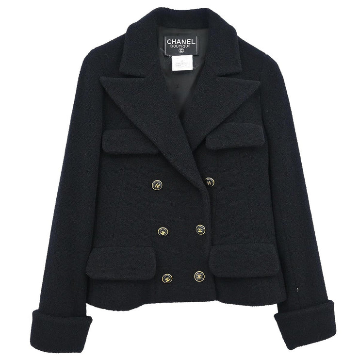 Chanel 1995 Double Breasted Jacket Black #34
