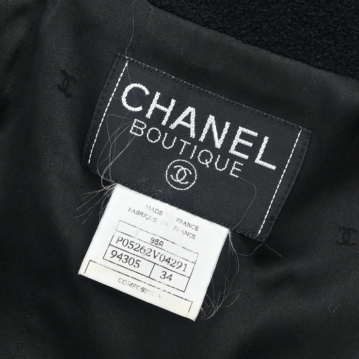 Chanel 1995 Double Breasted Jacket Black #34
