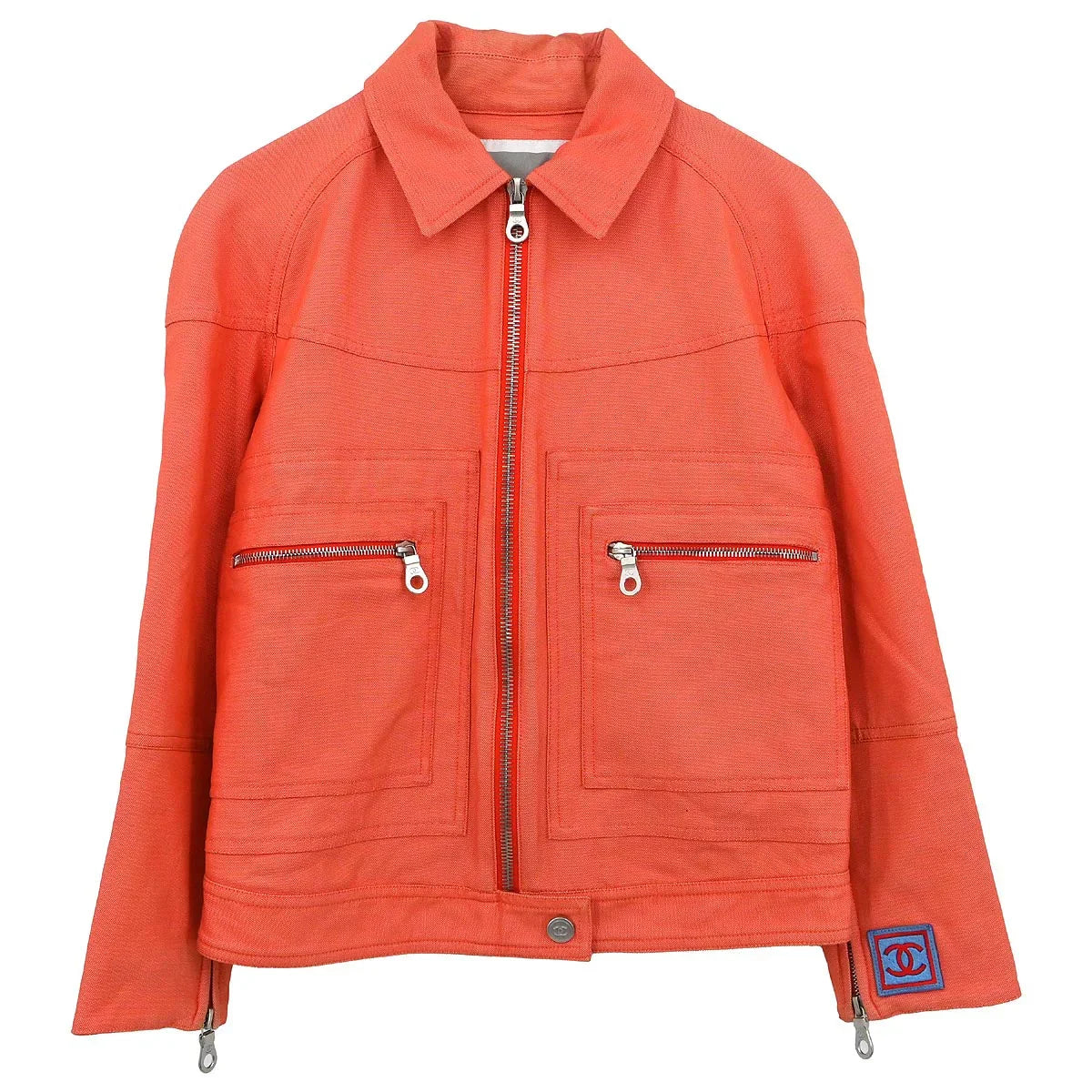 Chanel 2002 Sport Line Zip Up Jacket Orange #38