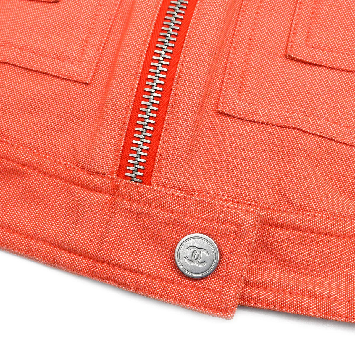 Chanel 2002 Sport Line Zip Up Jacket Orange #38